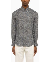 Brunello Cucinelli - Linen Shirt With Paisley Print - Lyst