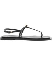TOTEME - T-Strap Leather Sandals - Lyst