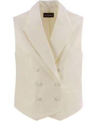 MVP WARDROBE - Mvp -garderobe Dubbele Katoen En Zijden Vest - Lyst