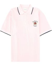 Drole de Monsieur - Polo Piqué Slogan Rose - Lyst