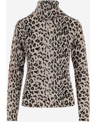 Allude - Allumer la laine imprimée léopard et un pull en cachemire - Lyst