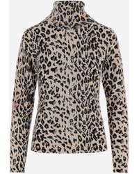 Allude - Leopard Print Wool And Cashmere Sweater - Lyst