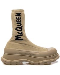 Alexander McQueen - Stiefel mit Logo-Print im Sockenstil - Lyst