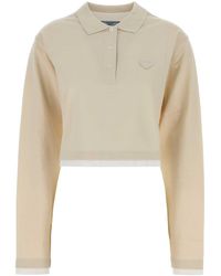 Prada - Sand Piquet Polo Shirt - Lyst