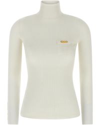 Elisabetta Franchi - Elisabetta -franchi Geribbeld Turtleneck -trui - Lyst