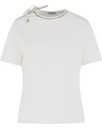 Burberry - 'frankie Bow' Wit Katoenen T-shirt - Lyst