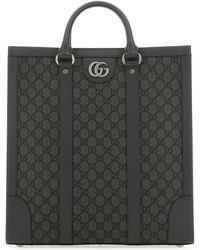 Gucci - Gg Supreme Fabric And Leather Ophidia Shopping Bag - Lyst