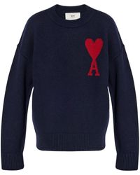 Ami Paris Ami De Coeur Sweater in het Blauw voor heren Lyst NL