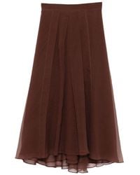 Brunello Cucinelli - Silk Long Skirt - Lyst