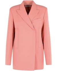 Sportmax - Americana recta 'Esule' de lana virgen rosa antiguo - Lyst