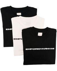 Emporio Armani - Cotton T Shirt 3Pack - Lyst