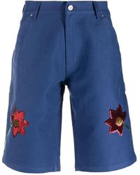 Sky High Farm - Sky High Farm Werkkleding Geborduurde Denim Shorts - Lyst