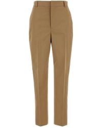 Moschino - Tan Tapered Flat Front Pants - Lyst