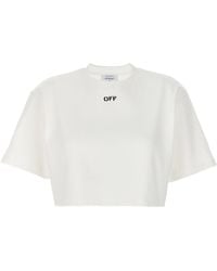 Off-White c/o Virgil Abloh - Cropped T-Shirt With Logo - Lyst