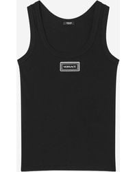 Versace - Stretch Cotton Tank Top - Lyst