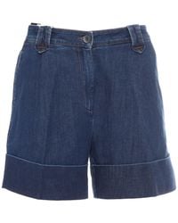 Fay - Bermuda Chino Risvolto Alto Lavato - Lyst