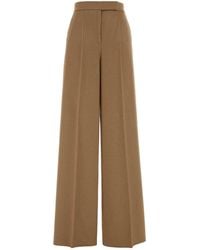 Max Mara - Camel Flannel Filato Wide-Leg Pant - Lyst