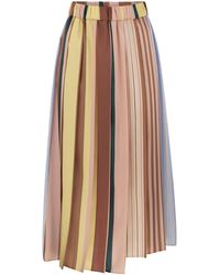 Weekend by Maxmara - Fagus - Pleated Skirt In Printed Twill - Lyst