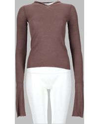 Rick Owens - Cropped Hooded Rib Long Sleeve T-Shirt For - Lyst