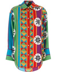 Loewe - Printed Silk Paula S Ibiza Oversize Shirt - Lyst