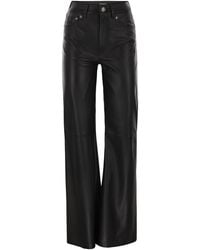 Dondup - Amber Wide Leg Lambskin Trousers - Lyst