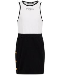 Balmain - Dress With Logo - Lyst