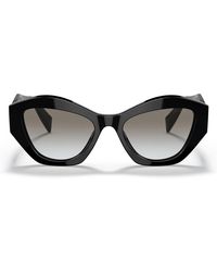 Prada - Zonnebril Pr07 Ys 1 Ab0 A7 Zwart/grijs Verloop Unisex - Lyst