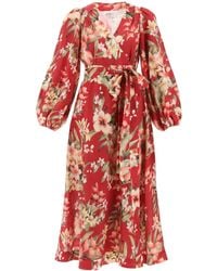 Zimmermann - Robe enveloppante Lexi avec motif floral - Lyst