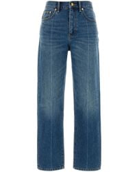 Tory Burch - Slim Denim Cotton Jeans - Lyst