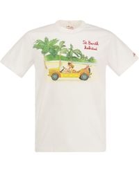 Mc2 Saint Barth - Cotton T-Shirt With Mok Print - Lyst