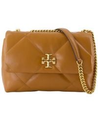 Tory Burch - Kira Diamond Small Cabrio Umhängetasche e Leder braun - Lyst