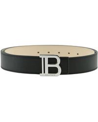 Balmain - Glattleder B-Gürtel - Lyst