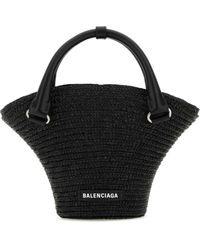 Balenciaga - Braided Raffia Mini Tote Bag - Lyst