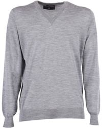 PHI FDL - Ls V Neck Sweater Virgin Wool Silk Cashmere - Lyst