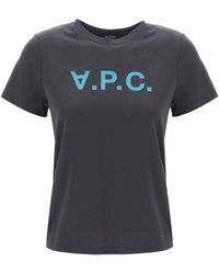 A.P.C. - T -shirt Met Ingekommeerd Vpc -logo - Lyst