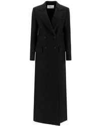 Harris Wharf London - Double Breasted Pressed Wool Coat - Lyst