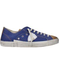 Philippe Model - Sneakers Prsx Uomo Pelle Blu/Marrone - Lyst