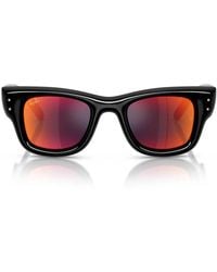 Ray-Ban - Sonnenbrille Rb4940 601/6 Q Wayfarer Puffer X Asap Rocky Schwarz/Braun verspiegeltes Orange Unisex - Lyst