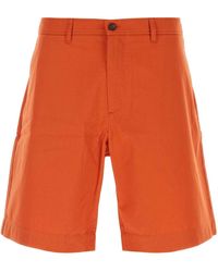 Maison Kitsuné - Dark Orange Cotton Bermuda Shorts - Lyst