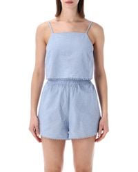 American Vintage - Feoly Lace-Trim Cotton Top - Lyst