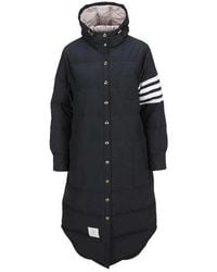 Thom Browne - Down Filled Below Knee Hooded Shirtdress W/ 4 Bar - Lyst