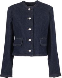 7 For All Mankind - Lady Jacket Smoove With Exposed Buttons - Lyst