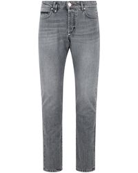 Philipp Plein - Vaqueros 'Straight' de algodón gris - Lyst