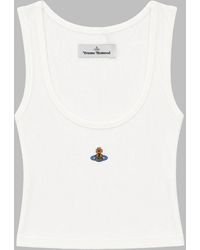 Vivienne Westwood - Ribbed Cropped Top Viscose Tops - Lyst