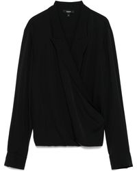 Theory - Gewikkelde Blouse Met Puntige Revers - Lyst