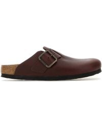 Birkenstock - Leather Boston Slippers - Lyst