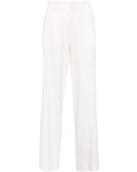 P.A.R.O.S.H. - Lillie Pressed-Crease Wide-Leg Pants - Lyst