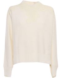 Ermanno Scervino - Maglia C/pizzo Con Ricamo - Lyst