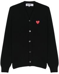 COMME DES GARÇONS PLAY - U V Neck Cardigan Emblem Knit - Lyst