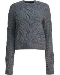 Max Mara - Wool-Blend Crewneck Sweater With Braids Knitwear - Lyst